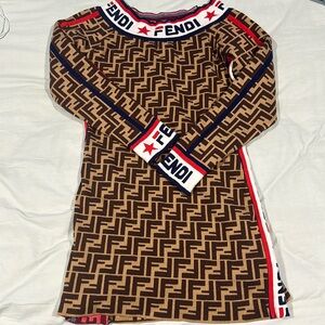 Fendi x Fila Cotton Brown dress no zipper